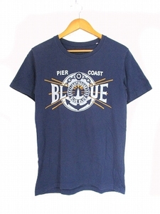 ブルーブルー BLUE BLUE プリントTシャツ 半袖 ブルー M メンズ