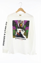 アベイシングエイプ A BATHING APE ×GILBERT＆GEORGE ギルバート アンド ジョージ 21SS アップ ゴッド スリーブ ロゴ プリント 長袖Tシャ_画像1