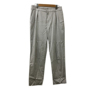  Untitled UNTITLED pants tapered long tuck waist rubber plain 3 gray beige lady's 