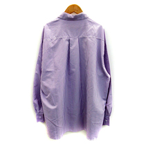 アントマリーズ Aunt Marie's カジュアルシャツ 長袖 ストライプ柄 オーバーサイズ F 紫 パープル 白 ホワイト /SY4 レディース_画像2