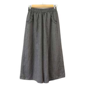  axes femme axes femme pants wide stripe frill M gray lady's 