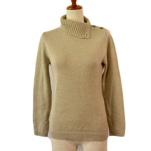  I si- Be iCB sweater knitted ta-toru neck lame S beige lady's 