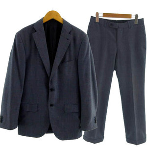 リングヂャケット RING JACKET スーツ ジャケット テーラードカラー シングル 2B パンツ 裾ダブル モヘア混 ブルー系 青系 44 メンズ