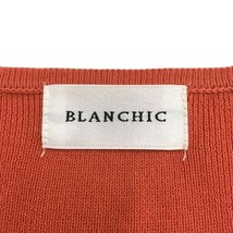 ブランシック BLANCHIC セーター ニット プルオーバー Vネック リブ 無地 五分袖 FR ピンク レディース_画像5