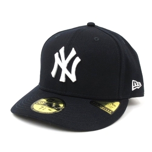 ニューエラ NEW ERA 美品 59FIFTY CURVED VISOR Pre-Curved MLB NY ニューヨーク ヤンキース キャップ 紺 ネイビー 7 3/8 58.7cm 帽子 メン