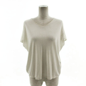 Lautreamont Cut -и -сев V Sece French Elieveback v -neck Lame Stake in Japan Light Beige 38 Ladies