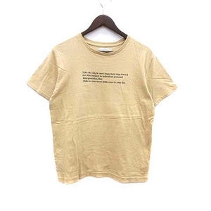 アングリッド UNGRID Tシャツ カットソー クルーネック プリント 半袖 F ベージュ /YK レディース