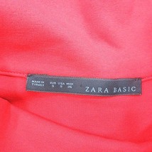 ザラ ベーシック ZARA BASIC ワンピース ミニ ローカラー フレアスリーブ S 赤 レッド /AU レディース_画像5