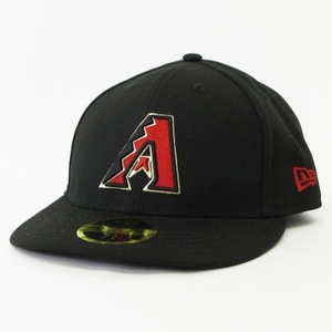 ニューエラ NEW ERA 美品 59FIFTY LOW PROFILE LP MLB アリゾナ・ダイヤモンドバックス キャップ ブラック レッド 7 5/8 60.6cm 帽子 メン