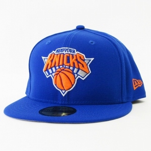 ニューエラ NEW ERA 美品 59FIFTY NBA ニューヨーク・ニックス キャップ ブルー オレンジ 7 1/2 59.6cm 帽子 メンズ