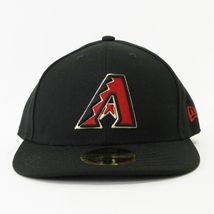 ニューエラ NEW ERA 美品 59FIFTY LOW PROFILE LP MLB アリゾナ・ダイヤモンドバックス キャップ ブラック レッド 7 5/8 60.6cm 帽子 メン_画像2