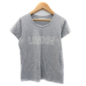 アーバンリサーチ URBAN RESEARCH Tシャツ カットソー 半袖 Uネック プリント F グレー /YK25 レディース