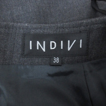 インディヴィ INDIVI タイトスカート ひざ丈 スリット 38 グレー /FF49 レディース_画像5