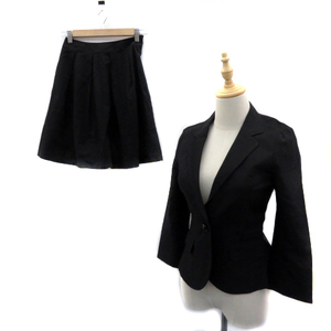  Cynthia Rowley suit setup top and bottom tailored jacket single flair skirt gathered skirt knee height 1 black lady's 