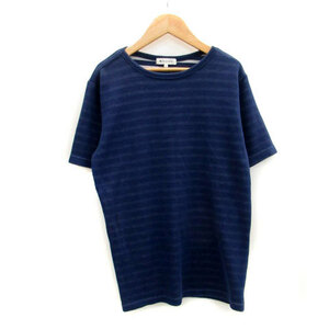  The shop tea ke-THE SHOP TK cut and sewn short sleeves round neck border pattern L blue blue /MS36 men's 