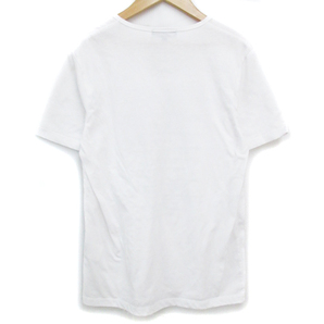 ミッシェルクランオム MK MICHEL KLEIN HOMME Tシャツ カットソー 半袖 Uネック ロゴプリント 46 白 黒 ホワイト ブラック /FF52 メンズの画像2
