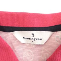 マンシングウェア MUNSINGWEAR ポロシャツ 半袖 鹿の子 総柄 ゴルフウェア コットン ピンク M ■SM1 レディース_画像7