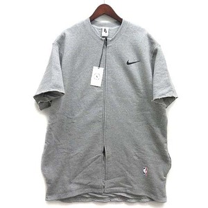 ナイキ NIKE フィアオブゴッド Fear of God スウェット ウォームアップ ジャケット 半袖 NRG WARM UP TOP AR0629-063 グレー L 新品同様