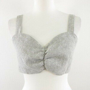 arusi-vuarchives bustier tweed ribbon gray *A436 lady's 