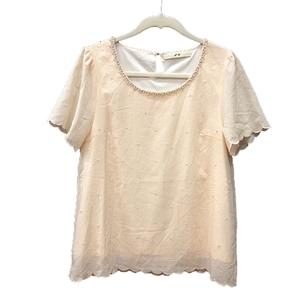  ef-de ef-de blouse short sleeves beads 9 light beige /MN lady's 