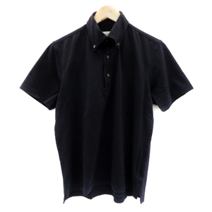  United Arrows UNITED ARROWS polo-shirt short sleeves button down plain L navy blue navy /YS22 men's 