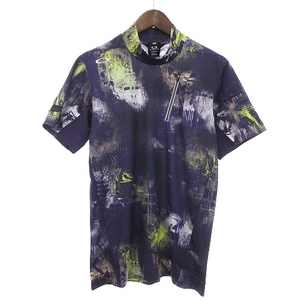 未使用品 オークリー OAKLEY SKULL BLURRED MOCK SHIRT モックネック Tシャツ カットソー 半袖 スカル FOA404227 ゴルフ ベリープリント M