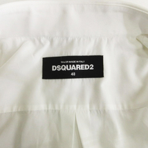 ディースクエアード DSQUARED2 20年製 シャツ 長袖 ワンポイント ボタンダウン ロゴ 無地 S74DM0419 S35244 白 ホワイト M位 48 メンズ_画像5