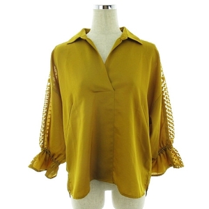  Vicky VICKY blouse long sleeve ski parka la- switch race thin plain 2 yellow yellow tops /BT lady's 