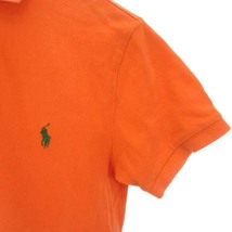 ポロ ラルフローレン POLO RALPH LAUREN CUSTOM FIT ポロシャツ 半袖 鹿の子 ポニー ロゴ ワンポイント オレンジ XS ■GY01 メンズ_画像3