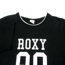 ロキシー ROXY Tシャツ カットソー クルーネック 半袖 プリント M 黒 オフホワイト /HO11 レディース_画像3