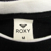 ロキシー ROXY Tシャツ カットソー クルーネック 半袖 プリント M 黒 オフホワイト /HO11 レディース_画像4