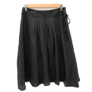  Rope ROPE flair юбка юбка в сборку mi утечка длина одноцветный шелк 9 чёрный черный /YK13 женский 