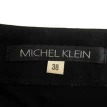 ミッシェルクラン MICHEL KLEIN キャミソールワンピース ロング丈 ドレープネック 無地 38 黒 ブラック /SY34 レディース_画像3