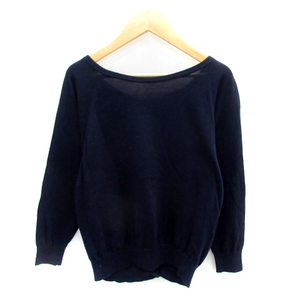  Untitled UNTITLED knitted cut and sewn 2way long sleeve round neck plain 2 navy blue navy /SY20 lady's 