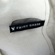 フェアリーシェード FAIRY SHADE ノーカラージャケット ショート丈 薄手 七分袖 無地 リネン 2 ベージュ /SY14 レディース_画像3