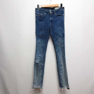 ディーゼル DIESEL SKINZEE スーパースリム スキニー デニム パンツ ジーンズ 25 ブルー カットオフ ストレッチ ジッパーフライ 正規品