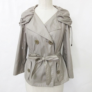  Fragile FRAGILE jacket 7 minute sleeve Tailor color gya The - collar double roll up belt mocha rose Brown 38 lady's 