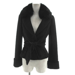  Apuweiser-riche Apuweiser-riche jacket fox fur tailored color 2way ribbon black black 2 lady's 