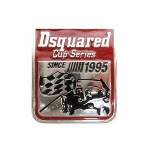 ディースクエアード DSQUARED2 Cup Series 1995 ベルト バックル シルバーカラー レッド 230629E メンズの画像1