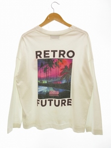 マイン myne ミハラヤスヒロ MIHARA YASUHIRO プリントTシャツ ロングスリーブ 長袖 バックプリント RETROFUTURE 白 S