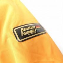 90s ヴィンテージ ベネトンフォーミュラ Benetton Formula1 F1 コーチジャケット ワッペン フリース裏地 ジップアップ ブルゾン M 黄/HE5_画像4