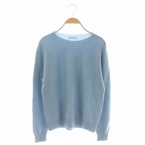  Aerio paul (pole) heliopole wool crew neck knitted sweater long sleeve 38 light blue light blue /AA #OS lady's 