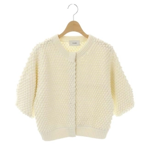 klaneCLANE 23SS 3D DOT HALF SLEEVE KNIT CARDIGAN cardigan knitted 7 minute sleeve cotton 1 eggshell white /DO #OS lady's 