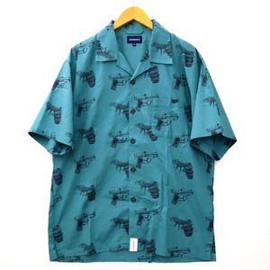 2021SS DESCENDANT ディセンダント SPLASH TEXTILE SS SHIRT 半袖 テキスタイルシャツ 3 GREEN メンズ