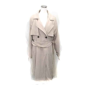  one after hole The - Nice Claup trench coat outer long chu-ru pleat F beige tea /TT41