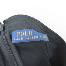 ポロ ラルフローレン POLO RALPH LAUREN 国内正規品 フレア スカート ひざ丈 薄手 無地 シンプル 4 黒 ブラック /TT15_画像3