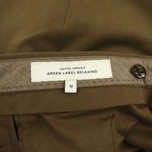 グリーンレーベルリラクシング ユナイテッドアローズ green label relaxing T/C オックスフォード スリム NP パンツ M 茶_画像3