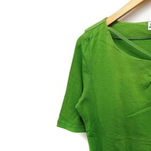 ホコモモラデシビラ Jocomomola de Sybilla フロントカット カットソー Tシャツ 半袖 無地 コットン 綿 40 グリーン 緑 /FT42 レディース_画像5