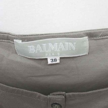 バルマン BALMAIN ベスト 前開き フリル 薄手 綿 コットン 38 グレー /TT1 レディース_画像3