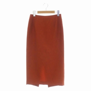  Le Ciel Bleu LE CIEL BLEU skirt long tight wool 36 orange Brown /DO #OS lady's 